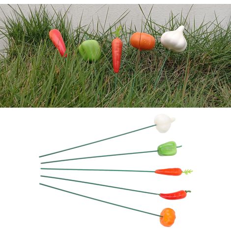 Sujet décoratif 5 pcs pour jardin support piquets métal résistant décoration extérieure terrasse pot de fleurs (1/5)