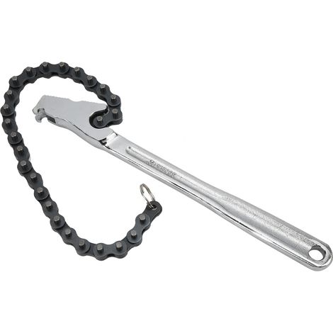 Clé à chaîne en acier au chrome-vanadium chromé, finition polie haute dureté (12 pouces) (1/5)