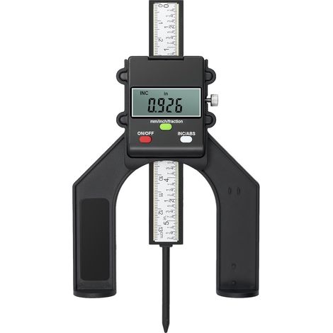 LAN Profondimètre Numérique Jauge de Hauteur 80mm/3.14in avec Batterie Précision de 0.10mm/0.004in avec Fonction ABS/INC Mesure de Hauteur/Profondeur pour Menuiserie Bois Scie à Table (1/5)