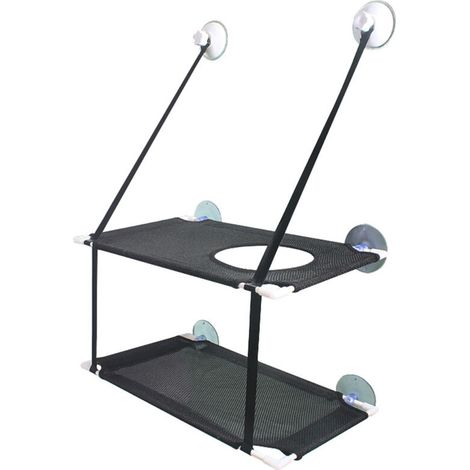 Hamac Fenêtres Siège Chat Gain de place Lit pour chat monté sur fenêtre Perchoir de sécurité durable pour chat avec ventouses Convient pour les grandes et petites tailles de chat (1/5)