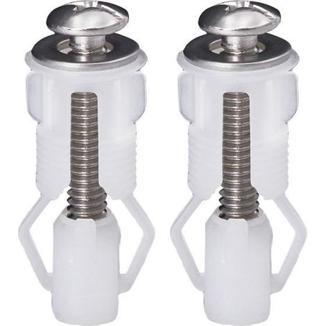 2pcs Vis de Couvercle de Toilette Vis D'expansion pour Toilette Vis de Fixation de Siège de Toilette Pièces de Rechange pour Couvercle de Toilette, Fabriqué en Acier Inoxydable et en Plastique (1/4)