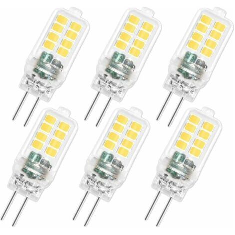 Pair G4 12V 3W LED-Lampe, nicht dimmbar, 16 SMD, 300 lm, Kaltweiß (6000 K), entspricht einer 25W G4-Halogenlampe, G4-LED-Lampe für Kronleuchter, Gartenbeleuchtung, Schrankbeleuchtung, Schlafzimmer, 6e