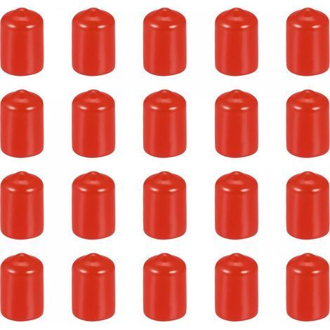 20 Paquet 1/2"(12mm) ID Rouge Vis Filetage Protecteurs Caoutchouc Terminal Bouchons Boulon Couvercles pour Vis Boulon Meubles Tuyau (1/5)