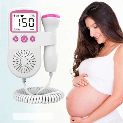 Doppler Fœtal - Moniteur De Fréquence Cardiaque Fœtale - Écran LCD - Sonde Étanche - Pour Suivi Domestique À Partir De 12 Semaines - 1 Pièce