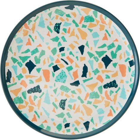 Interiors by Premier Assorted Terrazzo Side Plate, Durably Constructed Round Plate, Patterned Plate, Sturdy Picnic Plate