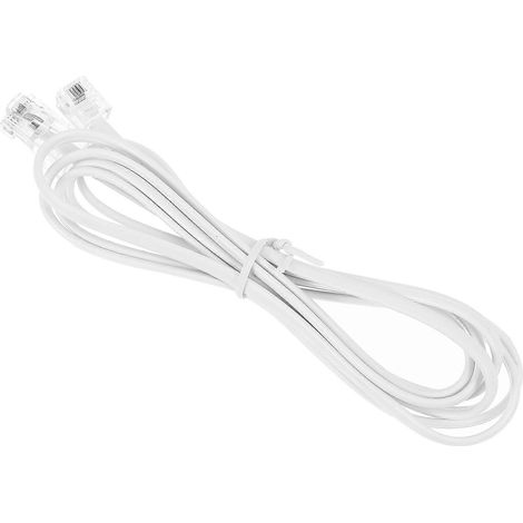 Câble téléphonique RJ11 6P4C, robuste, en cuivre satiné, 4 conducteurs. (1/5)