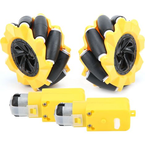 Roue Mecanum 80mm pour Robotique, Accessoires DIY et Véhicule Intelligent, Compatible Moteur Réducteur TT