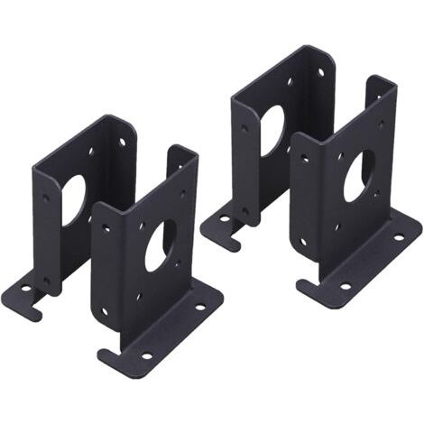 Ancrage de poteau robuste  Pergola de support stable  Support de poteau de boîte aux lettres, 4 ancrages stables pour pergola, demi-base noire pour poteaux en