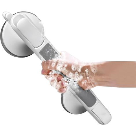 Barre d'appui de salle de bain, fixation par ventouse, installation sans perçage, pour toilettes, douche et baignoire (1/5)