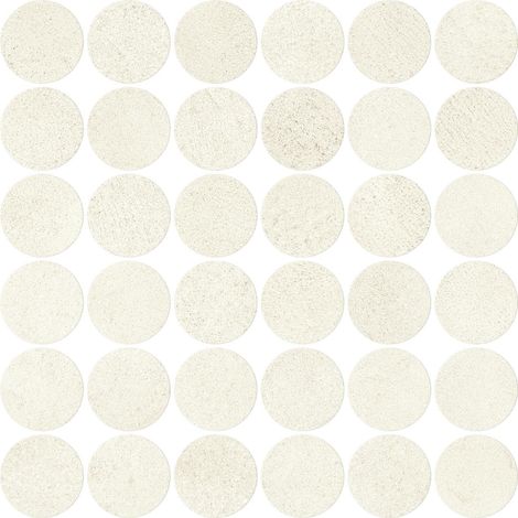 Mosaïque effet Béton Blanc Sable 5,2 cm Rond 32x32x0,9 cm Mat Stavira - Sol et mur intérieur (vendu par carton de 0,6144 m²) - RO'MA CARRELAGE