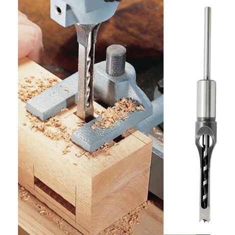 Dailygoods，Broca para agujeros cuadrados，Acero de alto carbono，12,7 mm，Herramientas eléctricas，Para uso profesional，Plata y negro (1/5)