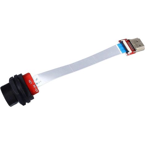 Connecteur fileté pour montage sur panneau arrière (femelle-mâle), interface multimédia HD, câble d'extension FPC flexible 0,1