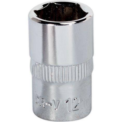 Sealey SP3812 Premier Fully Polished Socket 3/8""Sq Drive 12mm