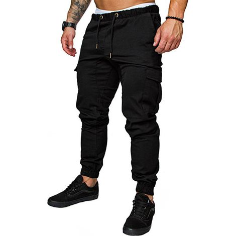 Pantalon Cargo Jogging Homme - 6 Poches - Coton Extensible Respirant - Loisirs Travail Sport - Taille M (1/5)