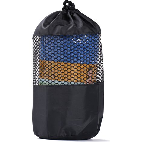 Serviette de yoga en microfibre douce pour la peau, absorbante et antidérapante, lavable en machine, avec sac de transport. (1/2)