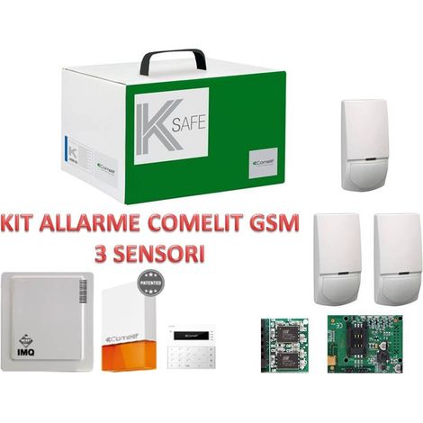 Kit allarme gsm Comelit 3 sensori e sirena VEDO10GSM kit completo