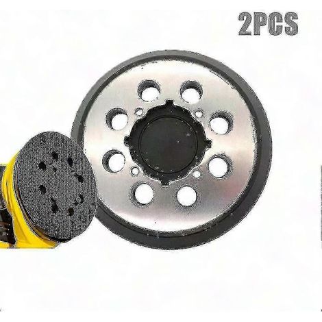 Lot de 2 patins de ponçage 125mm Dewalt, 8 trous, auto-agrippant, disque abrasif compatible DWE6421, DWE6421K, DWE6423, plateau de ponceuse (1/4)
