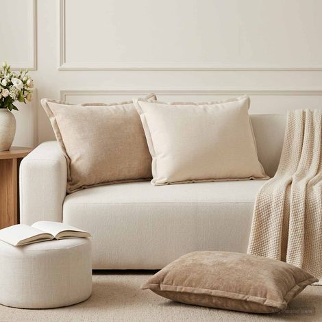 vidaXL Cushion Cover 6 pcs HOUTEN Brown 50 x 70 cm Chenille Fabric (1/5)