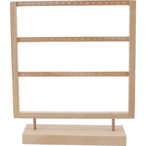 Organizador de pendientes, libreta de colores, soporte de madera para pendientes, sistema de almacenamiento de 3 niveles para pendientes colgantes. (1/5)