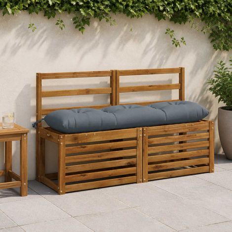 vidaXL Coussins de banc 2 pièces VIANEN 100 % polyester Bleu (1/5)