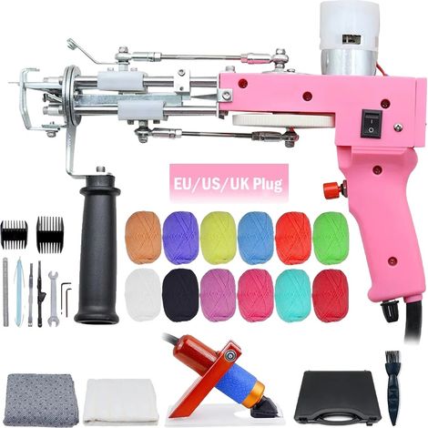 Pistolet à tufting, Hauteur de tapis réglable 9-21mm, Vitesse élevée 5-40 points/sec (1/2)
