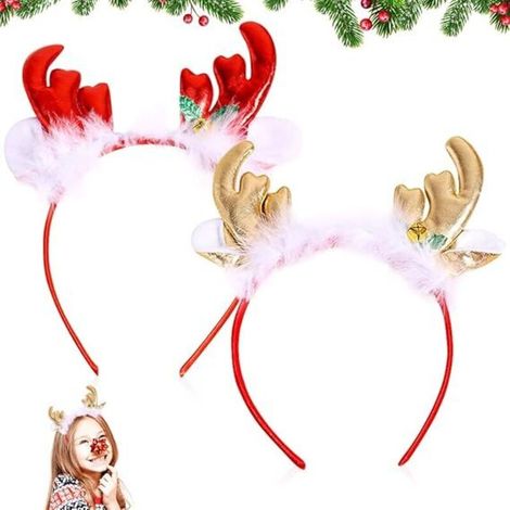 Serre-tête de renne de Noël, bandeau à thème de Noël, accessoire de coiffure pour fête festive, cadeau et accessoire décoratif