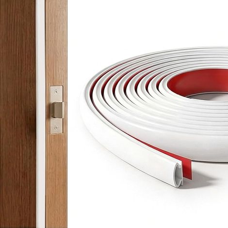 Joint Porte Fenetre Isolation Thermique et Phonique, Boudin de Porte Isolant Froid Calfeutrage PVC pour Porte Entree Anti-Froid (6M, Blanc) (1/5)