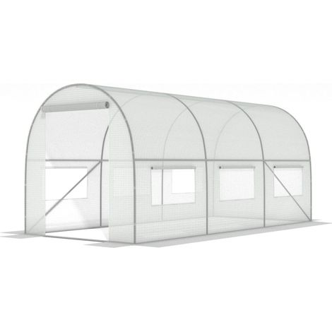 Viking Choice – Serre tunnel 3x2x2m – 6 fenêtres moustiquaires – film UV-4 renforcé – structure en métal galvanisé – 6m2 pour cultures optimales