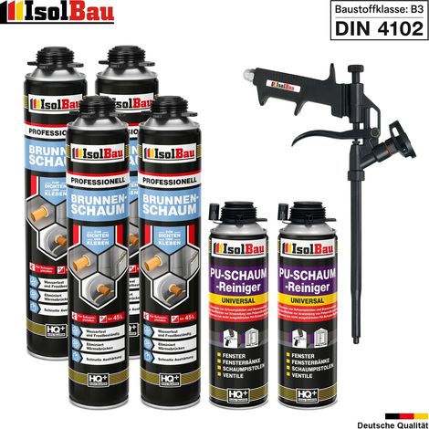 Brunnenschaum 4 x 750ml Bauschaum 2 x Reiniger Schaum Pistole Montageschaum (1/5)