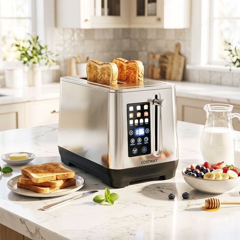 2-Slice Stainless Steel Toaster, LED Touchscreen, 6 Browning Levels (1/4)