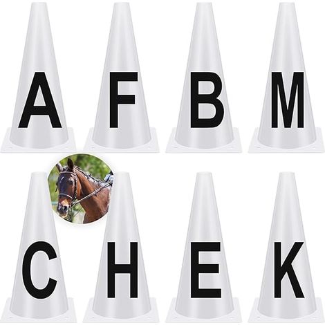Cônes De Dressage - Lettres A B C E H K F M - PVC Résistant - 32 x 16,5 x 16,5 cm - Pour Arène Équestre - Lot De 8 (1/3)
