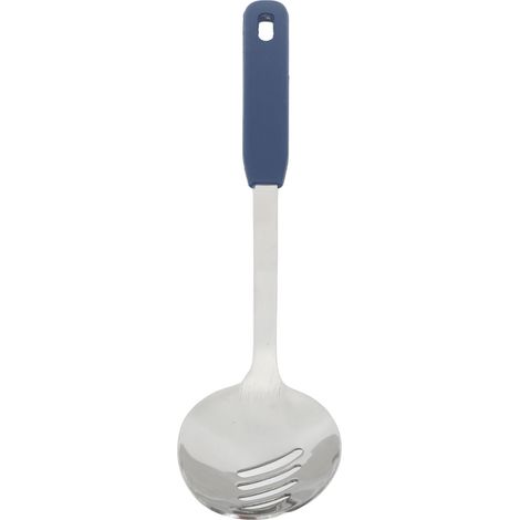 Cuillère de service, cuillère de cuisine, acier inoxydable, trou de suspension, compatible lave-vaisselle, facile à nettoyer, durable, ustensiles de cuisine pour hôtel, manche en silicone, ajourée (1/5)