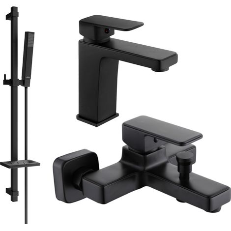 Mexen Cetus DQ77 conjunto de baño, negro - 744303DQ77-70