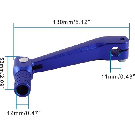 Motorcycle gear shift lever compatible with Bosuer Apollo air-cooled/water-cooled 250cc Huayang T2 blue. (1/4)