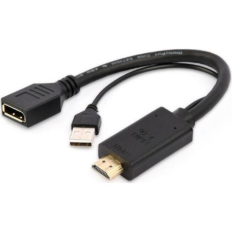 Gembird Adaptador HDMI 4K macho a DisplayPort hembra activo, negro (1/3)