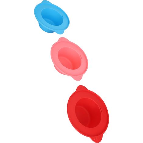 Lot de 3 bols en silicone pour faire fondre la cire, à larges bords, pour épilation, antiadhésifs, avec pot de rechange. (1/5)