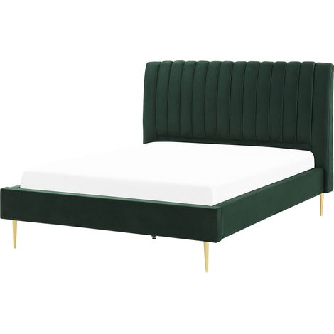 Bed Velvet MARVILLE 140 x 200 cm (EU Double) Emerald Green