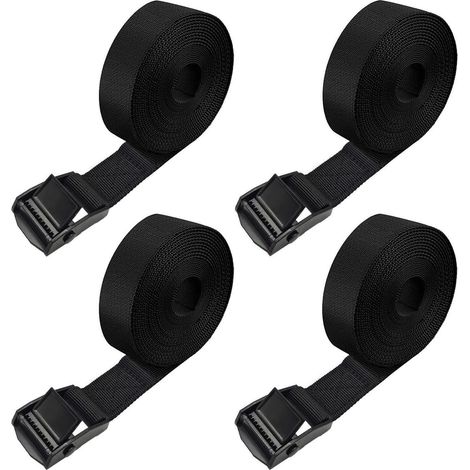 Spanngurte 3m 4 Stück, Polyester, verzinkter Verschluss, für Caravan & Boot