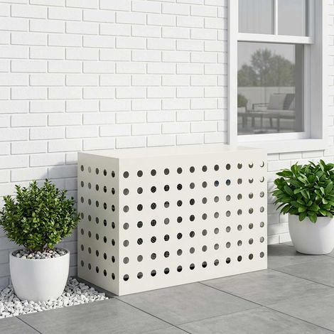 vidaXL Funda para Aire Acondicionado Blanco 90 x 40 x 60 cm Acero (1/5)