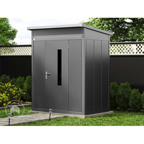 GFP Primeyard Caseta de jardín metálica 180x122x231 cm Cobertizo exterior tejado a un agua antracita (1/5)