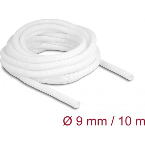 Delock Funda trenzada de cierre automÃ¡tico 10 m x 9 mm, color blanco