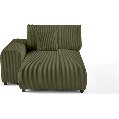 Lisa Design – Module d'assise méridienne gauche en velours côtelé 100% polyester – Largeur 120 cm – Densité 30 kg/m3 – Fabrication européenne