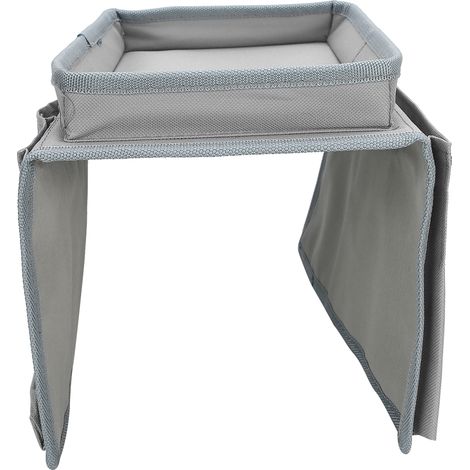 Sofatasche mit 4 Fächern, Getränkehalter und Fernbedienungs-Organizer für die Armlehne, Grau (1/5)