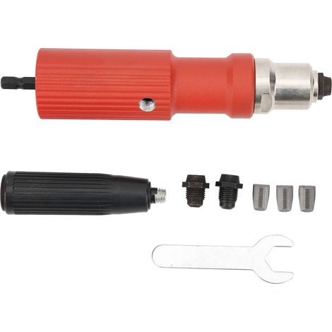 MINKUROW Kit Adaptador De Pistolas Remachadoras Eléctricas, Llave De Mango De Metal Duro, Herramientas Manuales, Longitud Del Mandril Rojo De Aproximadamente 20 Mm Para Equipos De Navegación, Pistola (1/5)