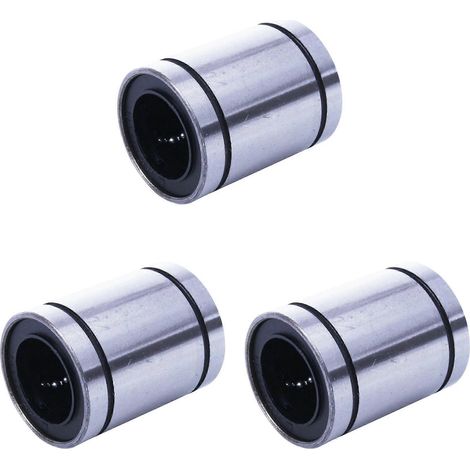 3x LM20UU 20mm Innendurchmesser Linear-Kugellagerbuchse Silber()