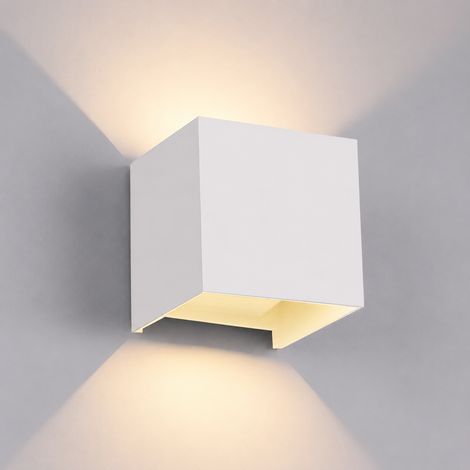 Applique LED da Esterno Bianca attacco G9 IP65 Cubo Alluminio Fascio Regolabile Up Down Lampada Parete Moderna 10x10x10 cm Lampadina non inclusa Max 12W (1/5)