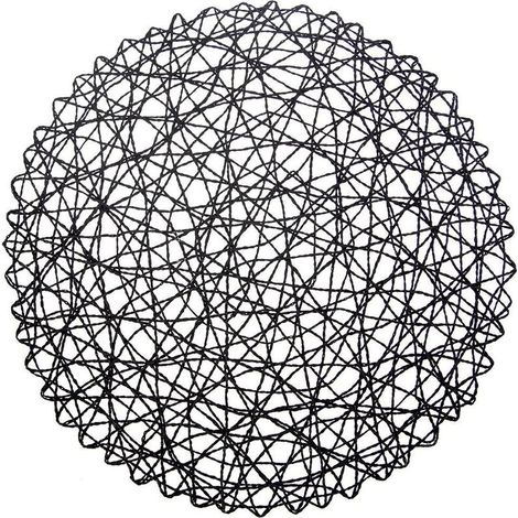 Set de table rond en papier noir, 35 cm (1/5)