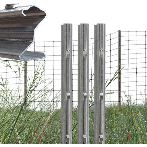 Z-Profil Zaunpfosten 150 cm  feuerverzinkt 50x Zaunpfähle 1,5 mm Stärke gestanzte Haken Forstprofil (1/5)