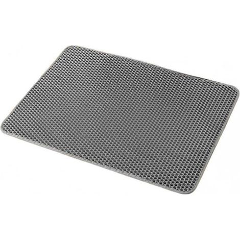 Katzenstreumatte – Doppellagiges Wabendesign mit großen Poren – Katzenstreumatte – Leicht zu reinigen – 45 x 60 cm – Grau (1/5)