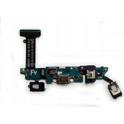 Conector de carga original, cable plano del micrófono, Samsung S6 G920F (1/2)